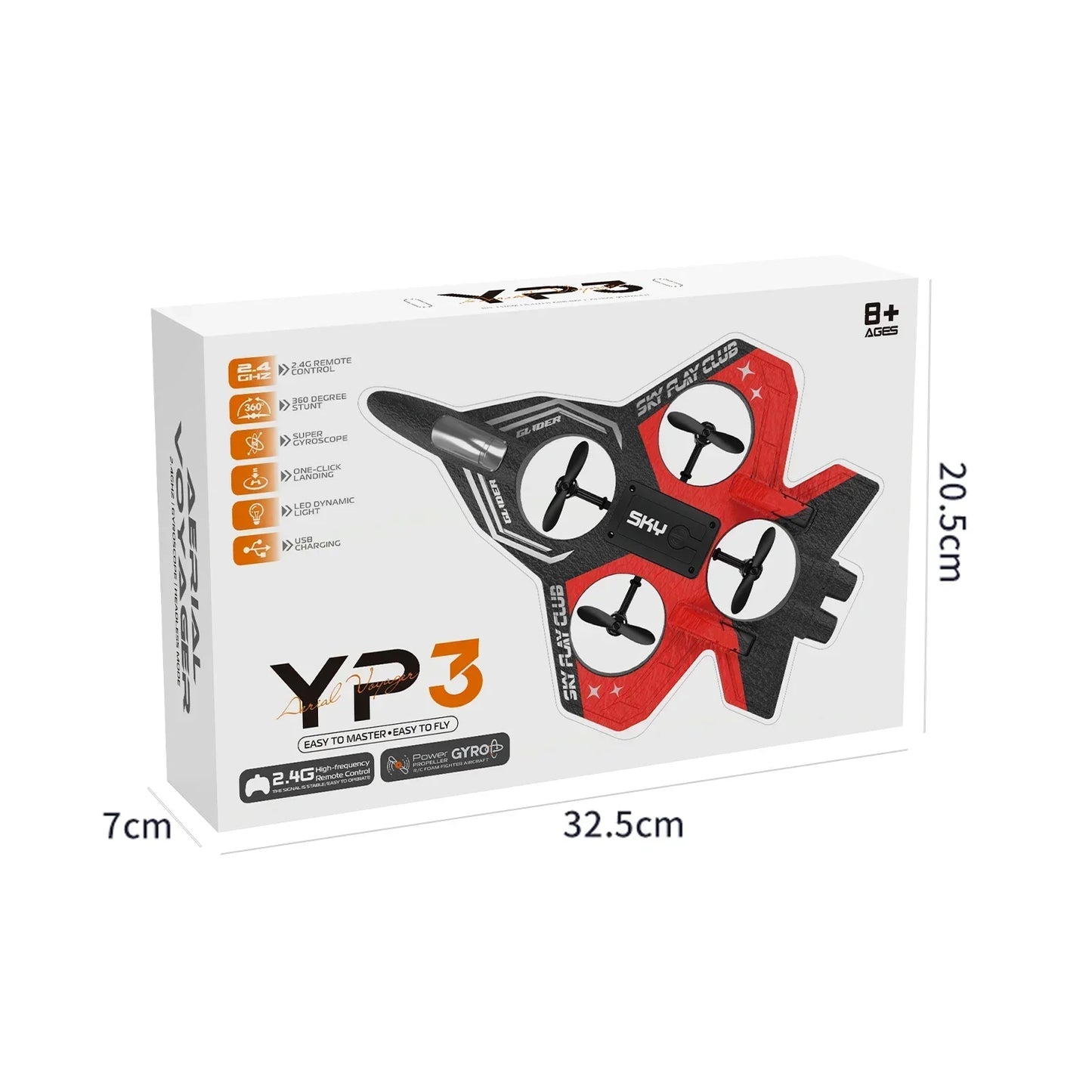 New YP3 Glider 2.4G RC Foam Fighter With Light Stunt Remote Control Airplane Toy Drone Flying Helicopter