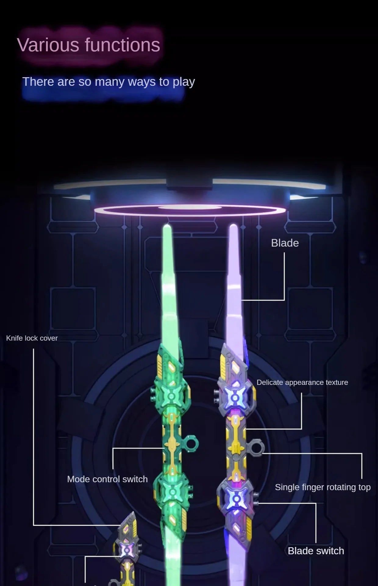 7 colourful RGB lightsaber Double headed retractable lightsaber with sound effect USB charging party role play gift for kids