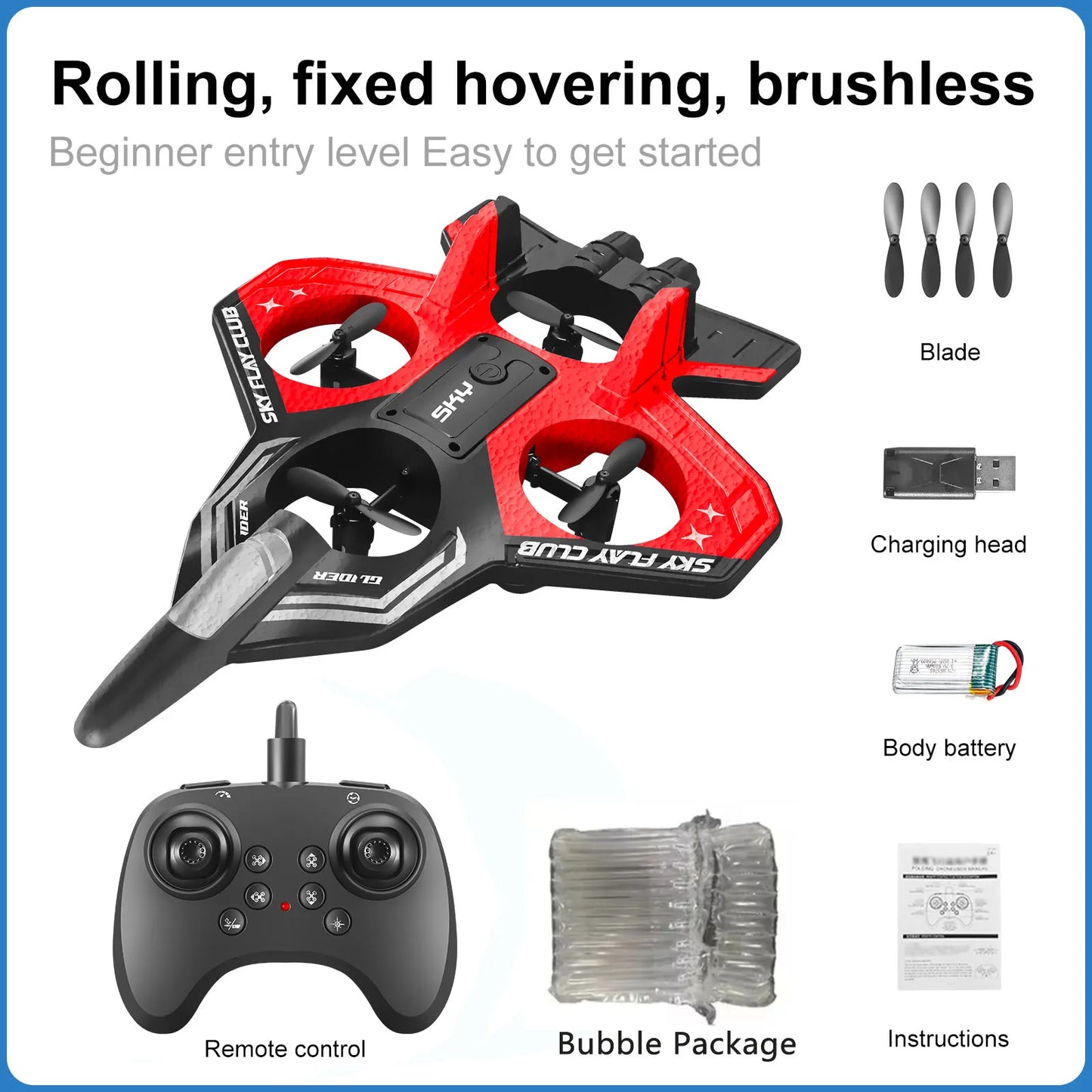 New YP3 Glider 2.4G RC Foam Fighter With Light Stunt Remote Control Airplane Toy Drone Flying Helicopter