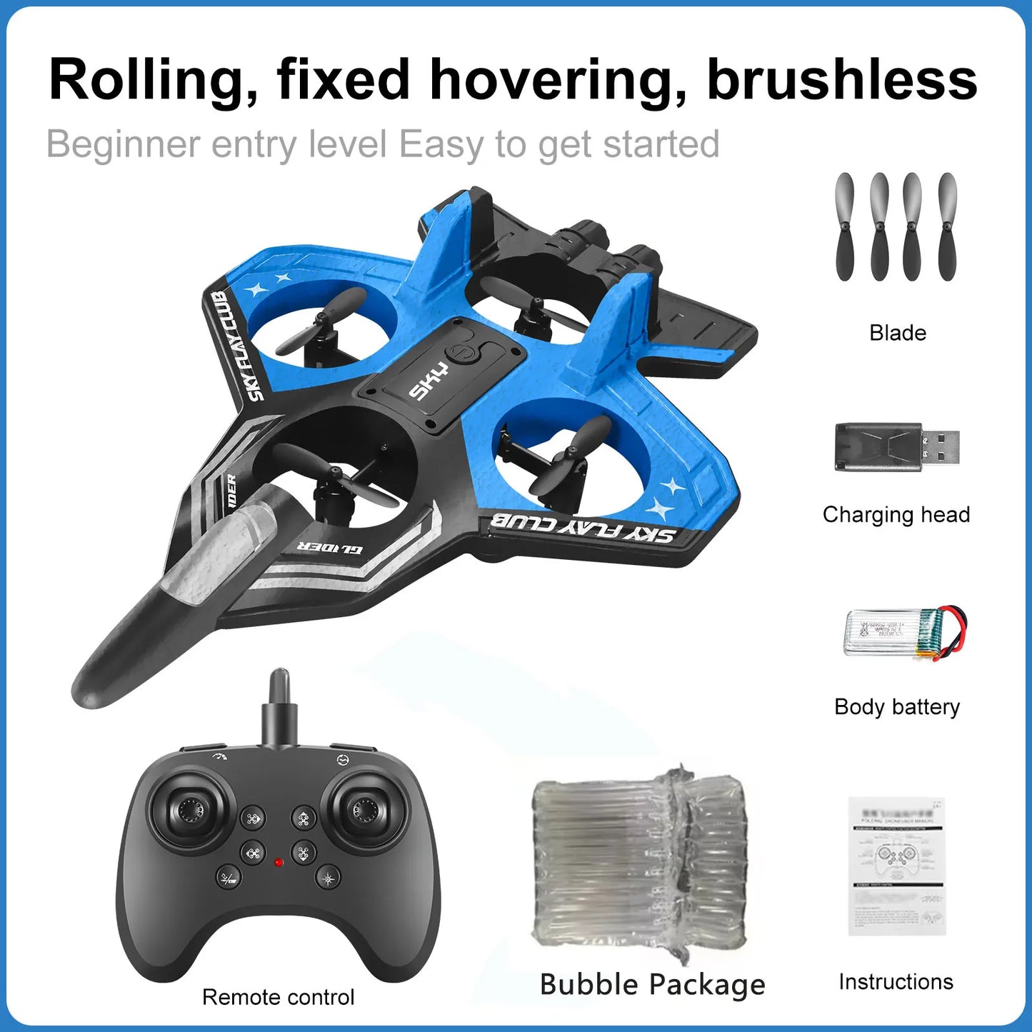 New YP3 Glider 2.4G RC Foam Fighter With Light Stunt Remote Control Airplane Toy Drone Flying Helicopter