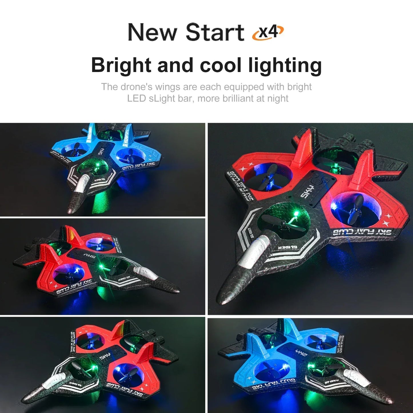 New YP3 Glider 2.4G RC Foam Fighter With Light Stunt Remote Control Airplane Toy Drone Flying Helicopter