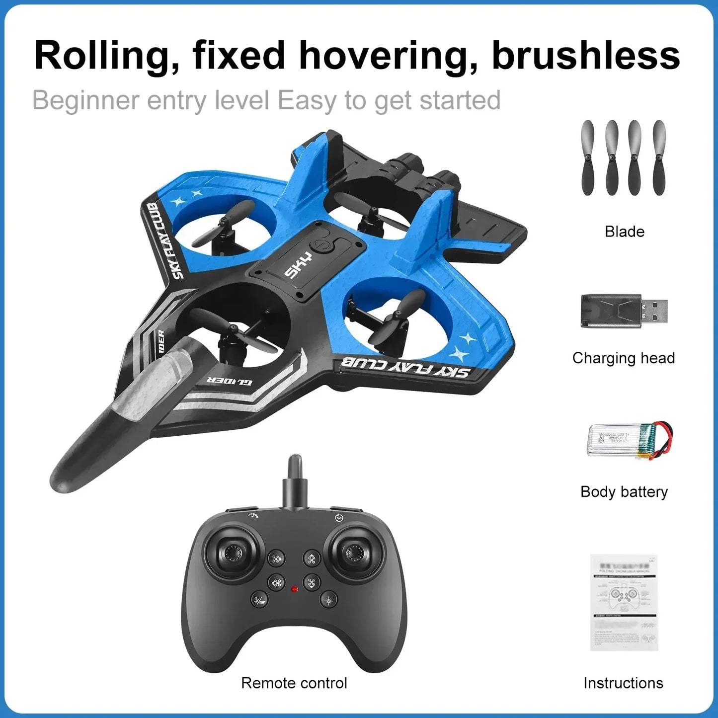 New YP3 Glider 2.4G RC Foam Fighter With Light Stunt Remote Control Airplane Toy Drone Flying Helicopter
