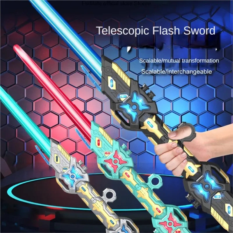 7 colourful RGB lightsaber Double headed retractable lightsaber with sound effect USB charging party role play gift for kids