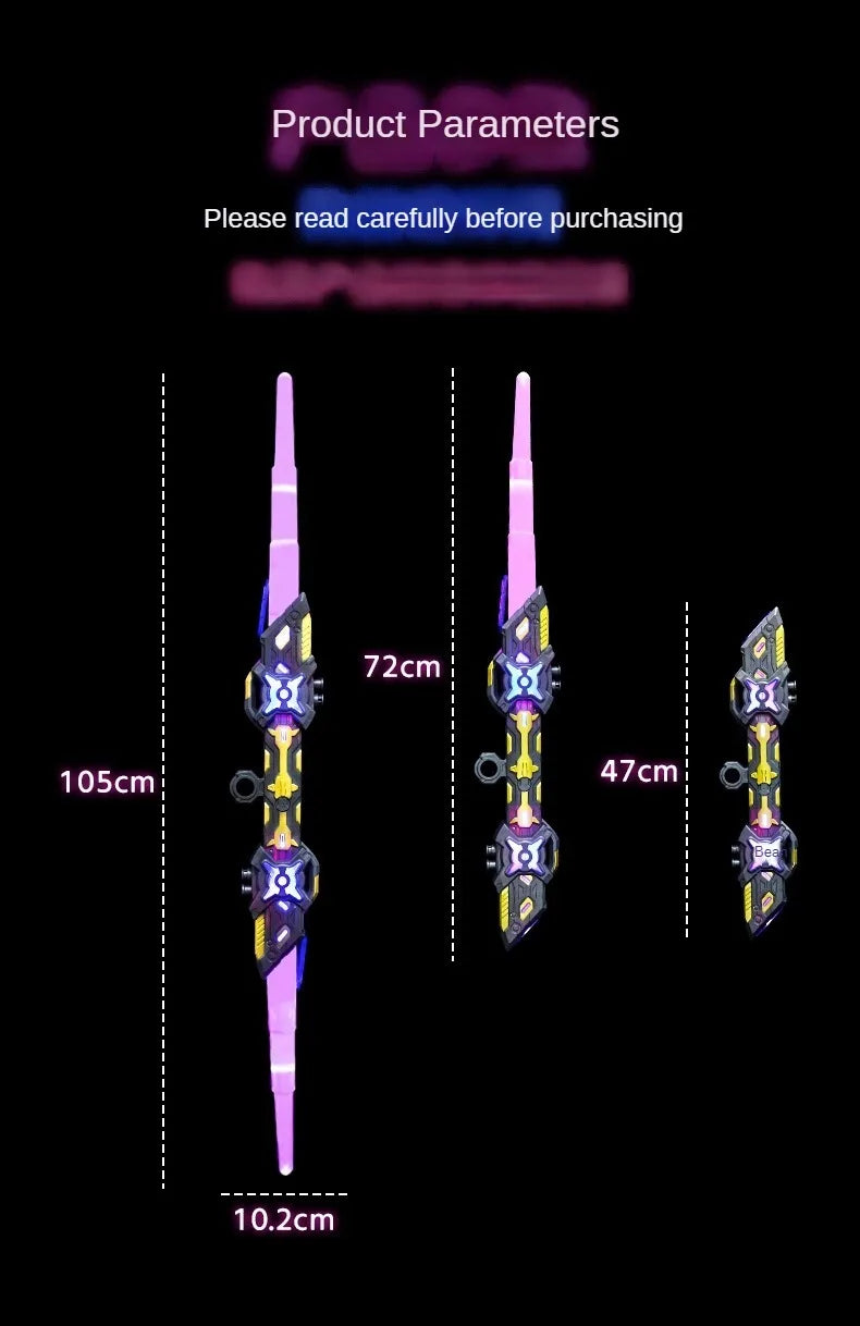 7 colourful RGB lightsaber Double headed retractable lightsaber with sound effect USB charging party role play gift for kids