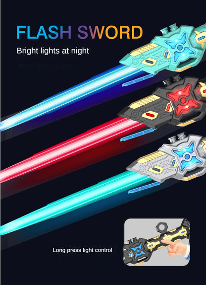 7 colourful RGB lightsaber Double headed retractable lightsaber with sound effect USB charging party role play gift for kids