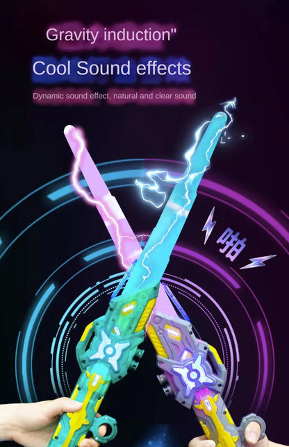 7 colourful RGB lightsaber Double headed retractable lightsaber with sound effect USB charging party role play gift for kids