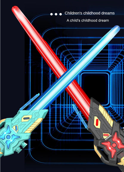 7 colourful RGB lightsaber Double headed retractable lightsaber with sound effect USB charging party role play gift for kids